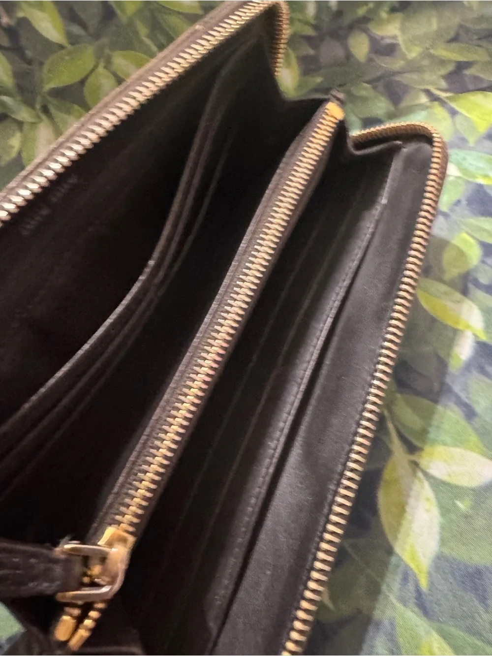 Miu Miu Dark Brown Croc-Embossed Zip Around Wallet with Gold Logo